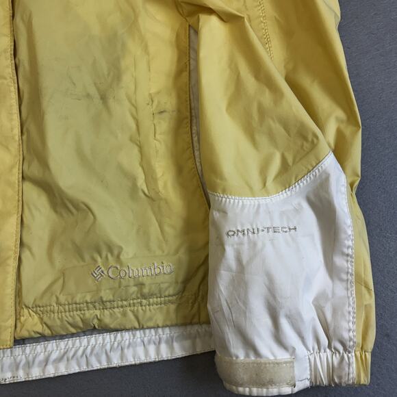 Columbia Jacket Womens Small Omni Tech Yellow White Waterproof Breathable Coat - Picture 2 of 12
